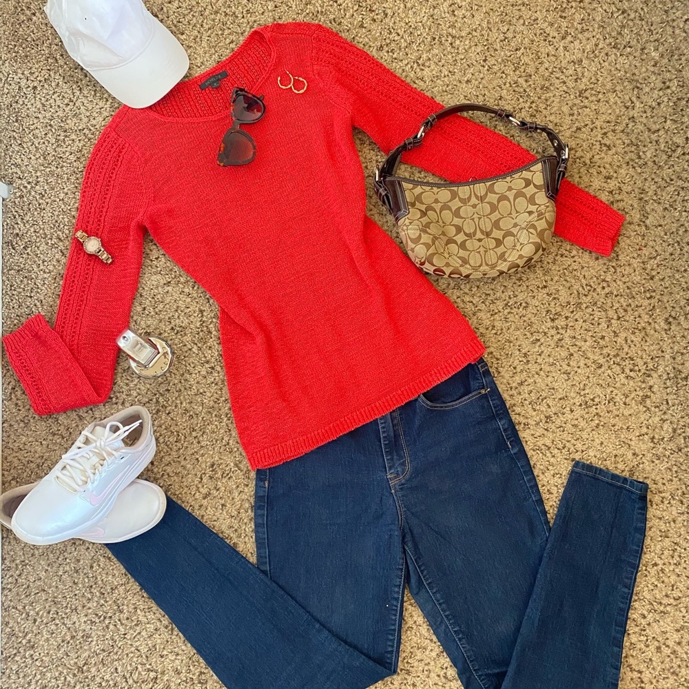 Rachel Zoe Orange Spring Time Sweater